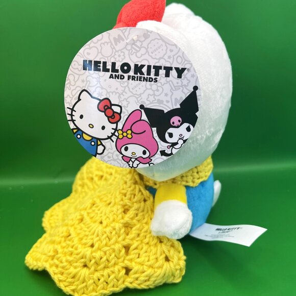 Hello Kitty Sanrio Plush Toy Hand Crocheted Yellow Lovey Blanket Dress Outfit - Picture 2 of 15